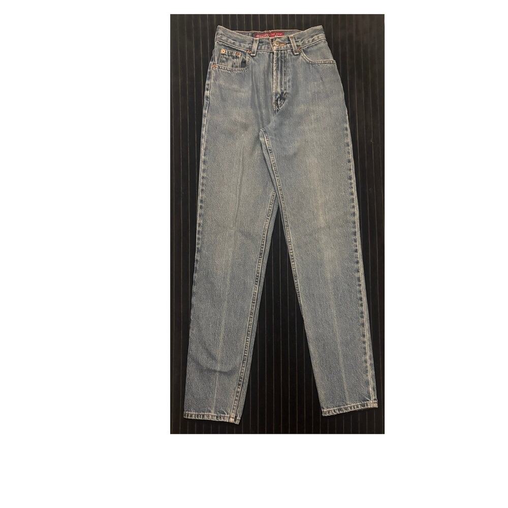 VTG 90s Old Navy Blue Jeans The Best In Denim Slim Straight Leg High Rise 2 Long